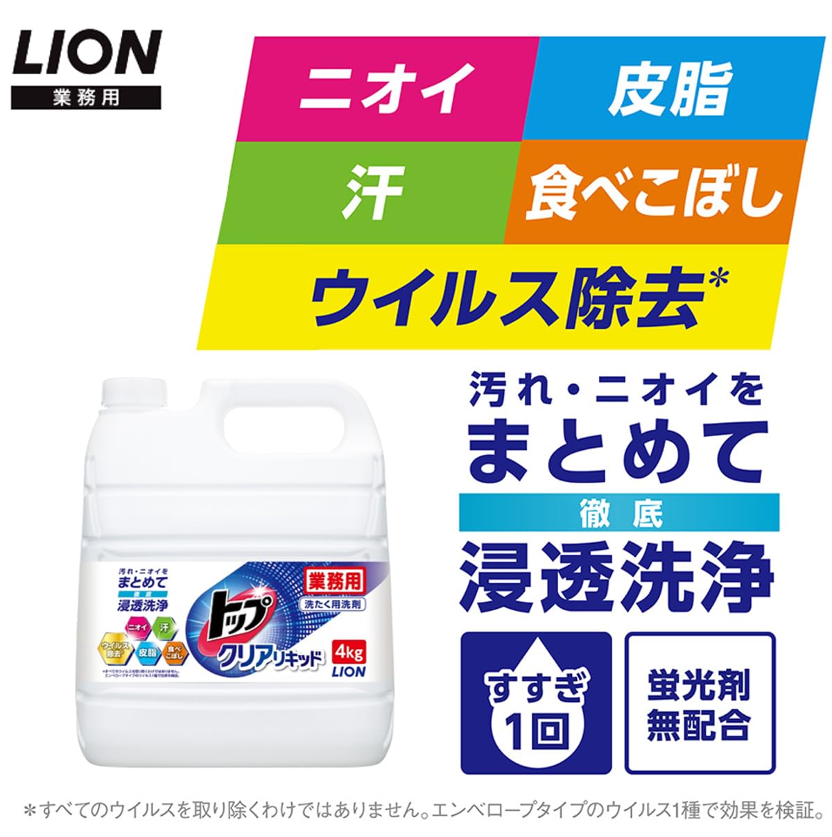 トップ 大容量4㎏ 洗濯洗剤 クリアリキッド 詰め替え